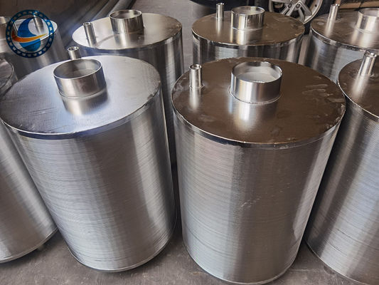 Gekerbter zylinderförmiger Edelstahl des Keil-Draht-Filter-Korb-Sieb-316l